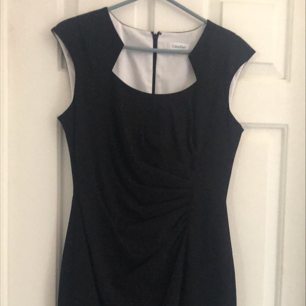 Calvin Klein front drape  below the knee dress size 8